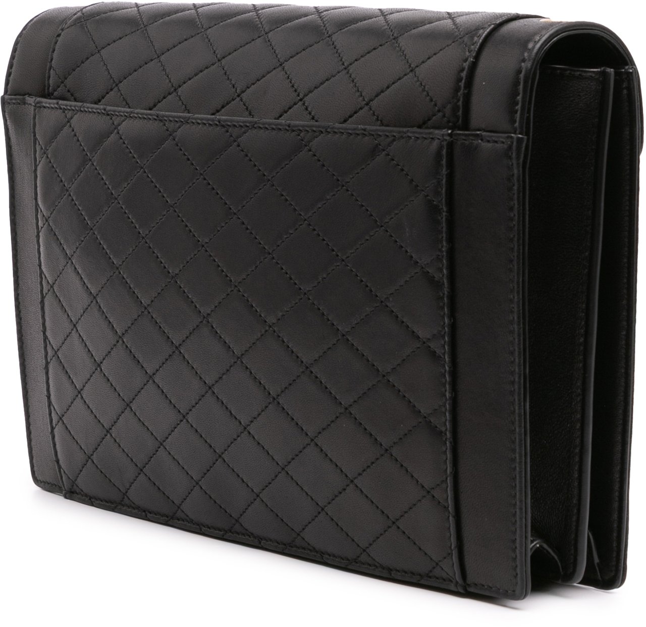 Saint Laurent Quilted Lambskin Gaby Shoulder Bag Zwart