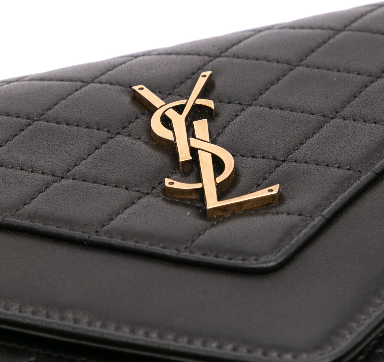 Saint Laurent Quilted Lambskin Gaby Shoulder Bag Zwart