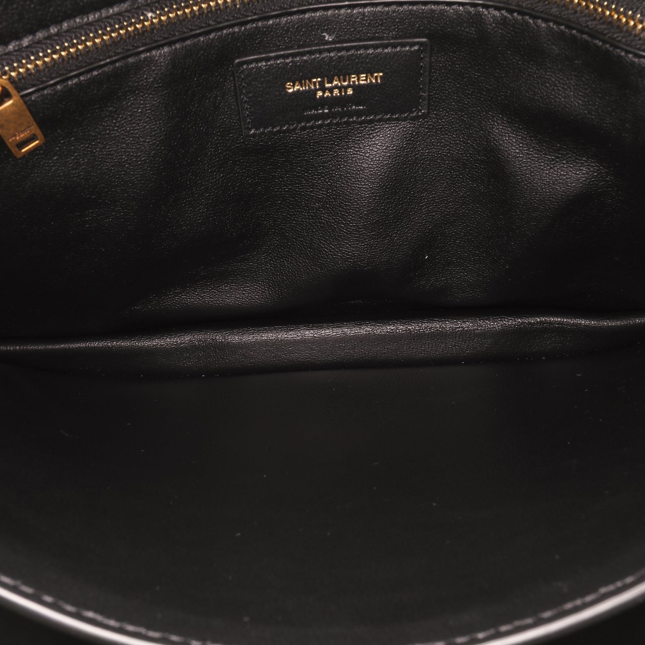 Saint Laurent Quilted Lambskin Gaby Shoulder Bag Zwart