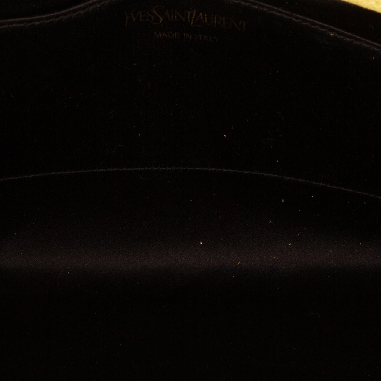 Saint Laurent Patent Belle Du Jour Clutch Geel