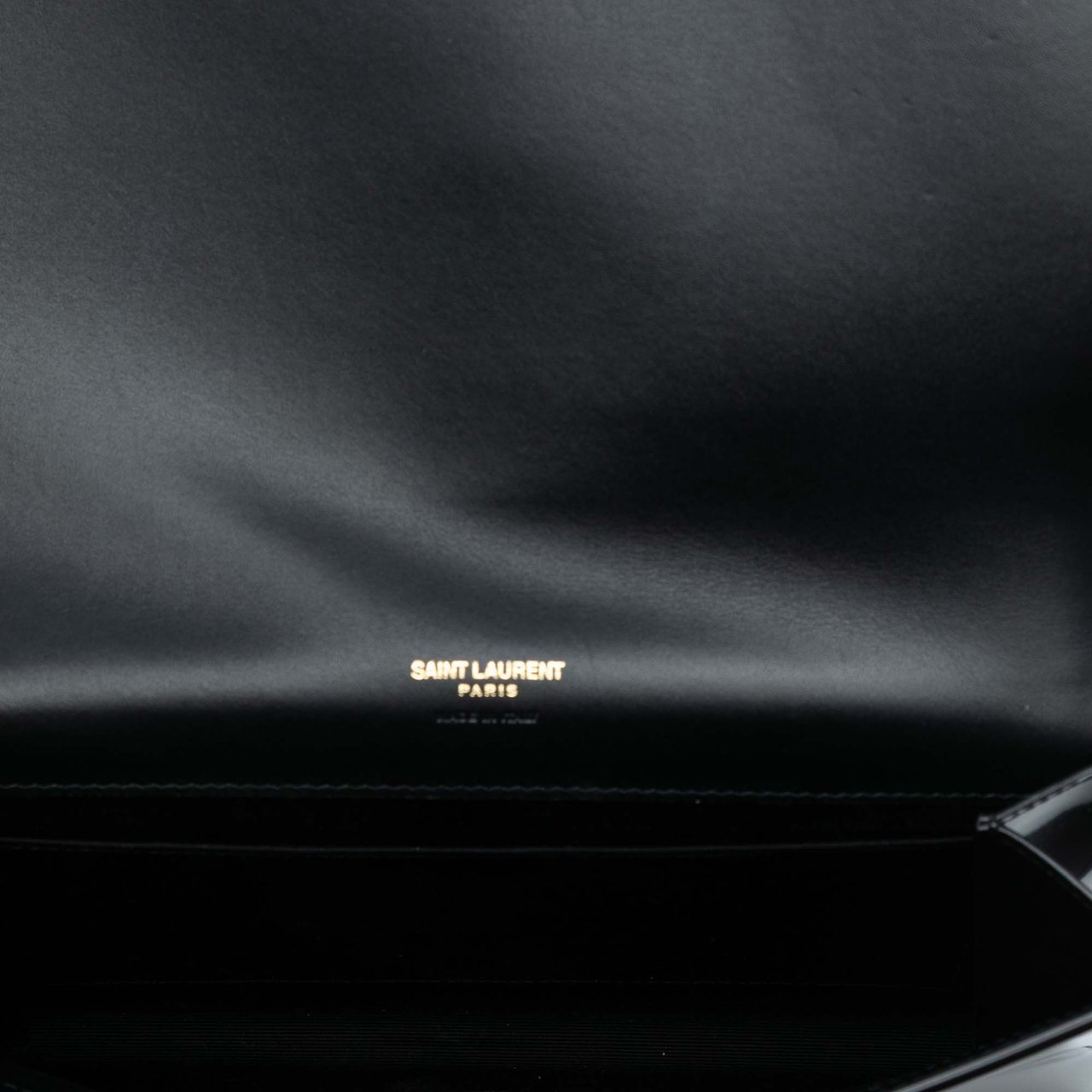 Saint Laurent Brushed Leather Trimmed Lambskin Cassandre Flap Pouch Wit