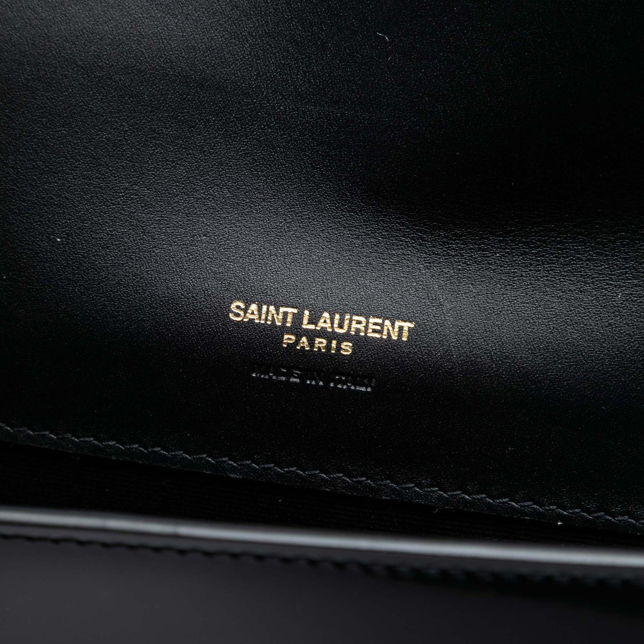 Saint Laurent Brushed Leather Trimmed Lambskin Cassandre Flap Pouch Wit