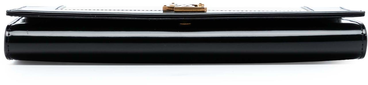 Saint Laurent Brushed Leather Trimmed Lambskin Cassandre Flap Pouch Wit