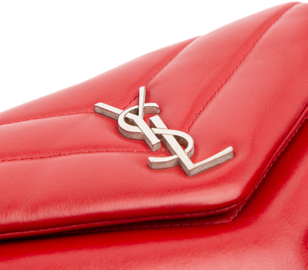 Saint Laurent Toy Matelasse Leather Monogram LouLou Crossbody Rood