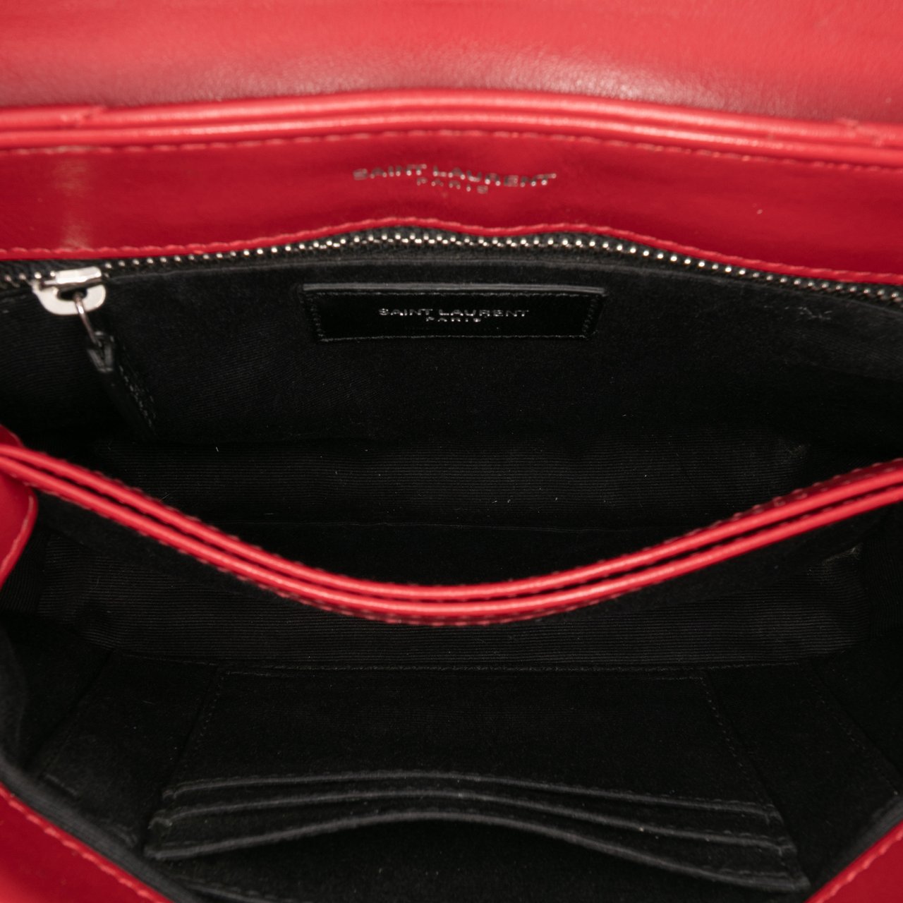 Saint Laurent Toy Matelasse Leather Monogram LouLou Crossbody Rood