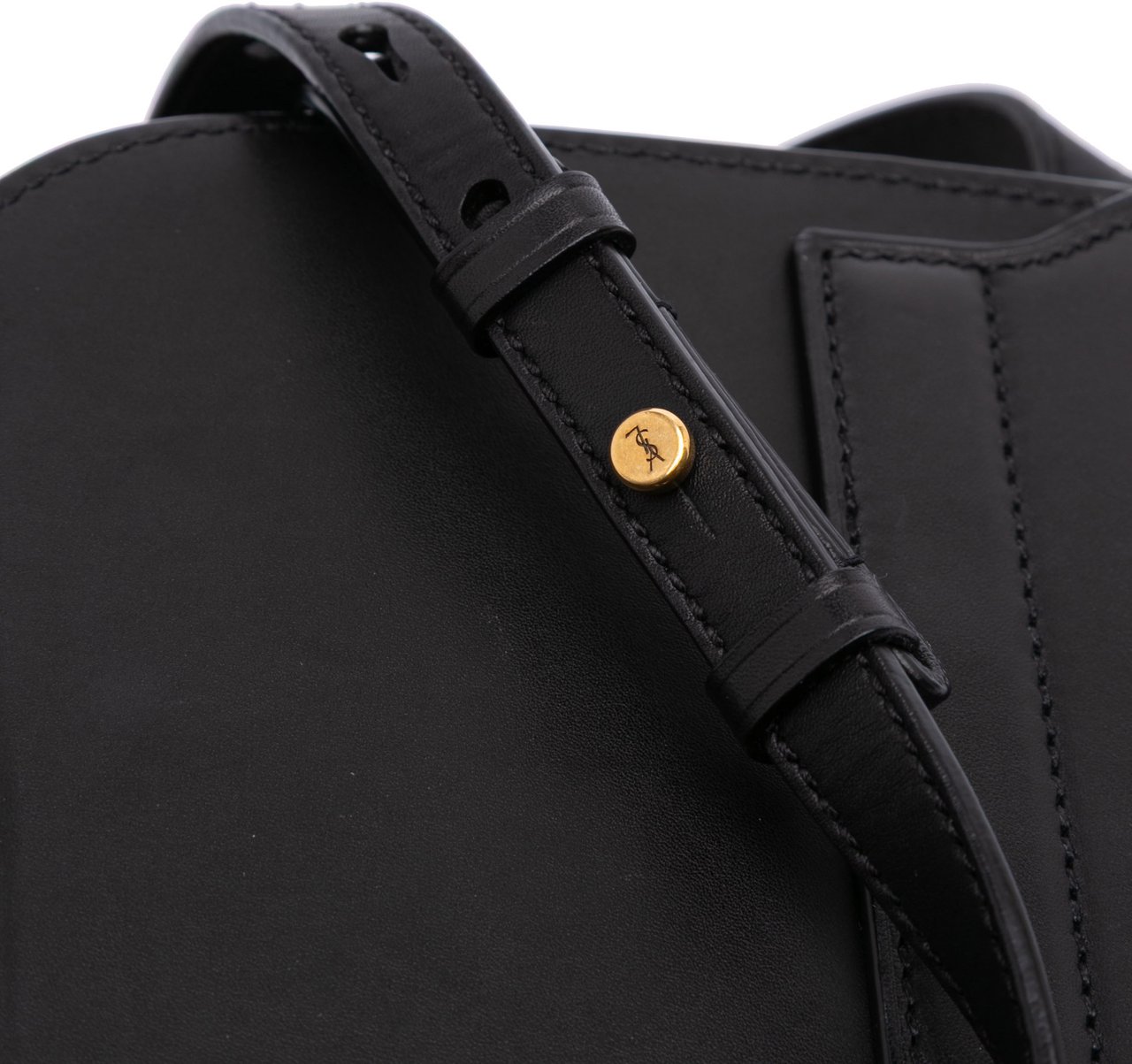 Saint Laurent Small Leather Monogram Kaia Crossbody Zwart