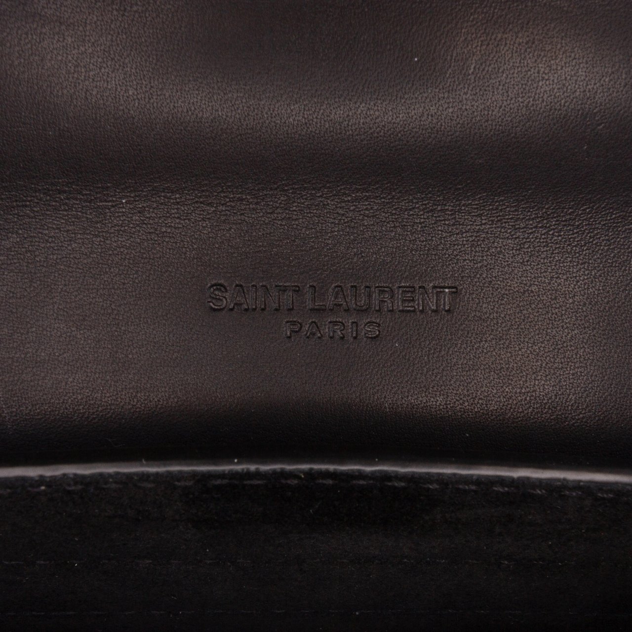 Saint Laurent Small Leather Monogram Kaia Crossbody Zwart