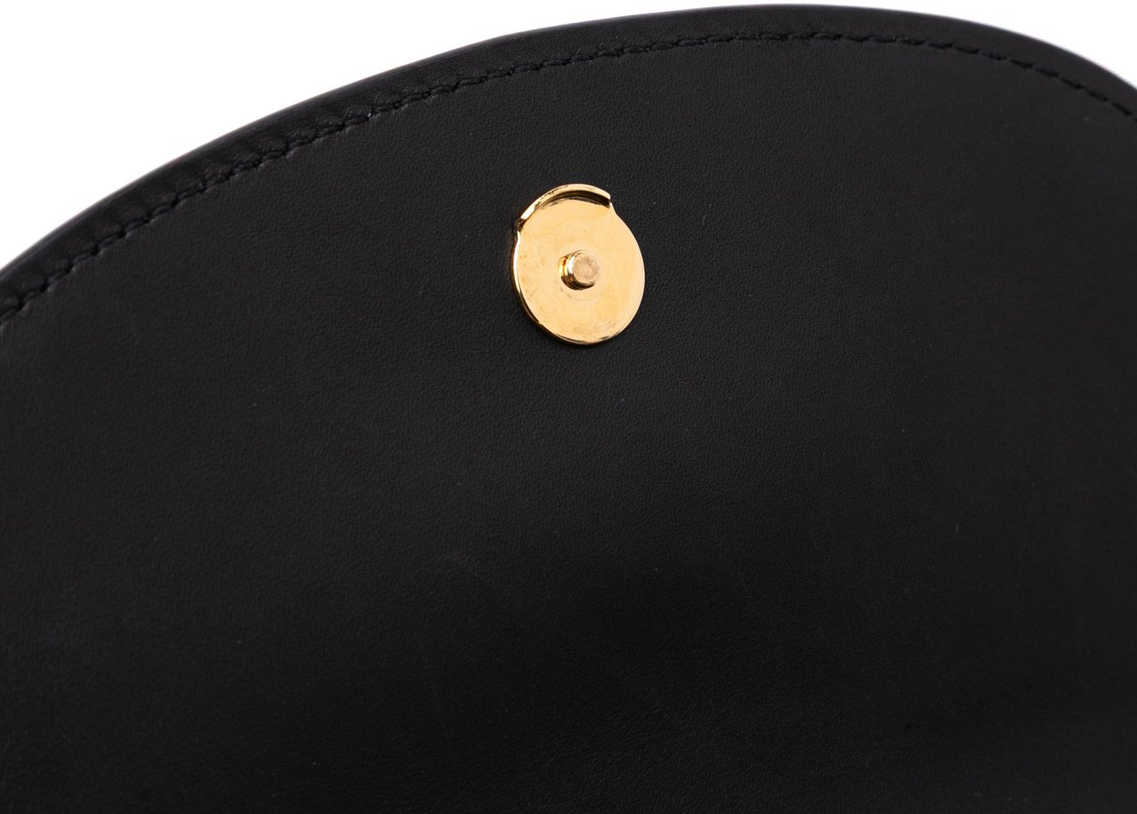 Saint Laurent Small Leather Monogram Kaia Crossbody Zwart