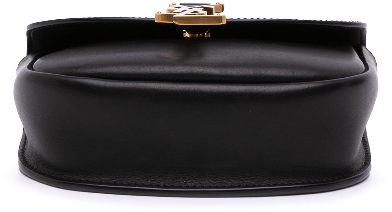 Saint Laurent Small Leather Monogram Kaia Crossbody Zwart