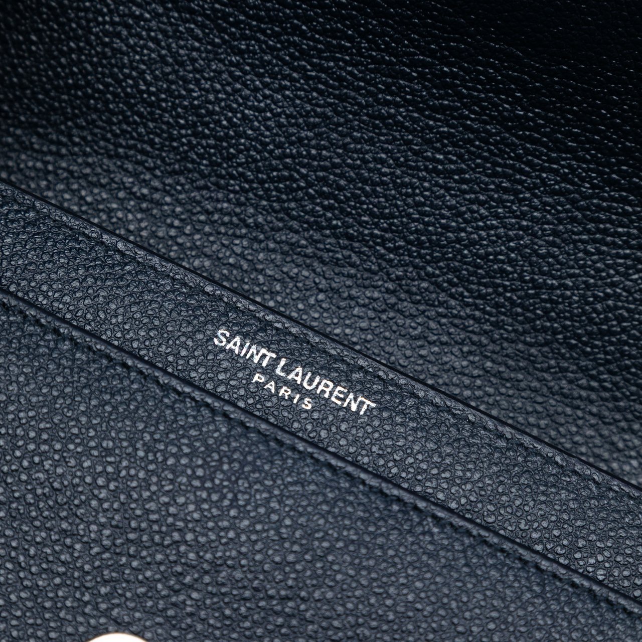 Saint Laurent Small Grained Calfskin Monogram Sunset Crossbody Blauw