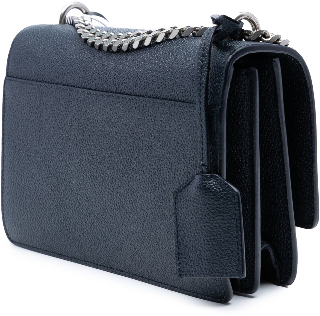 Saint Laurent Small Grained Calfskin Monogram Sunset Crossbody Blauw