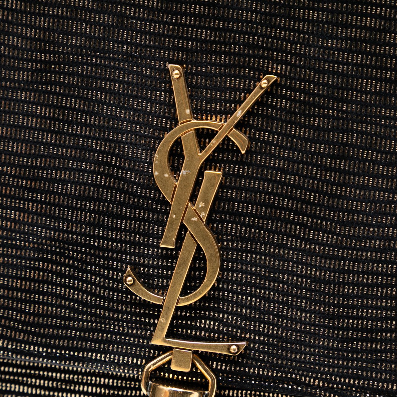 Saint Laurent Suede Monogram Kate Tassel Wallet on Chain Zwart