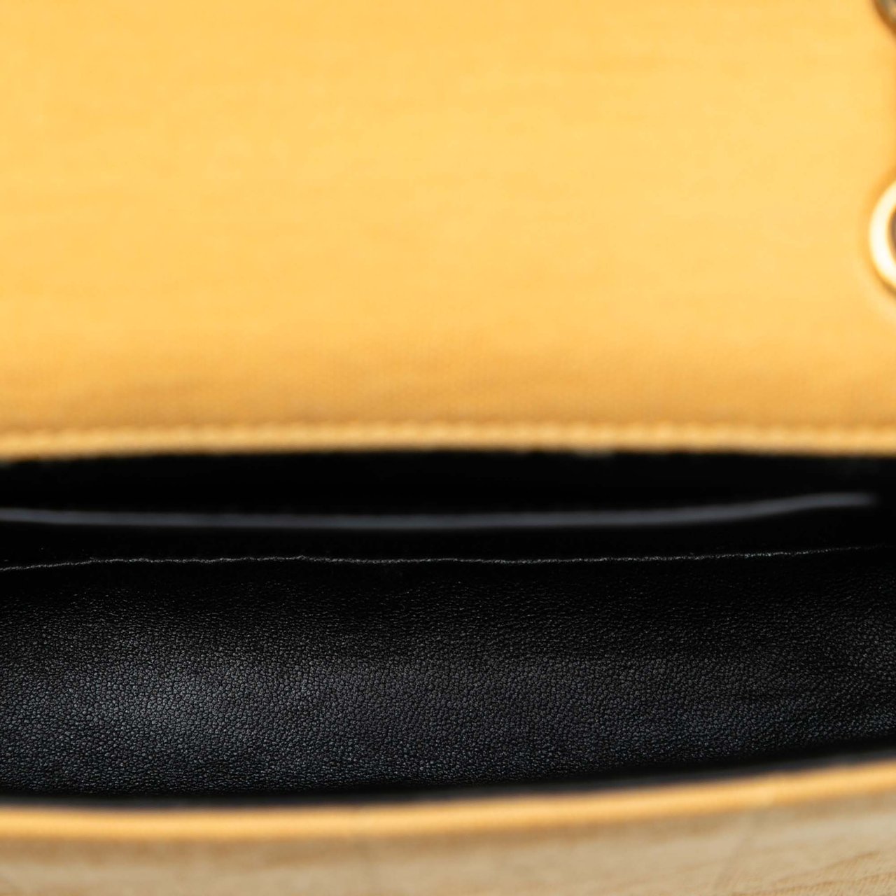 Saint Laurent Mini Jersey Wool Patchwork Jamie Crossbody Geel