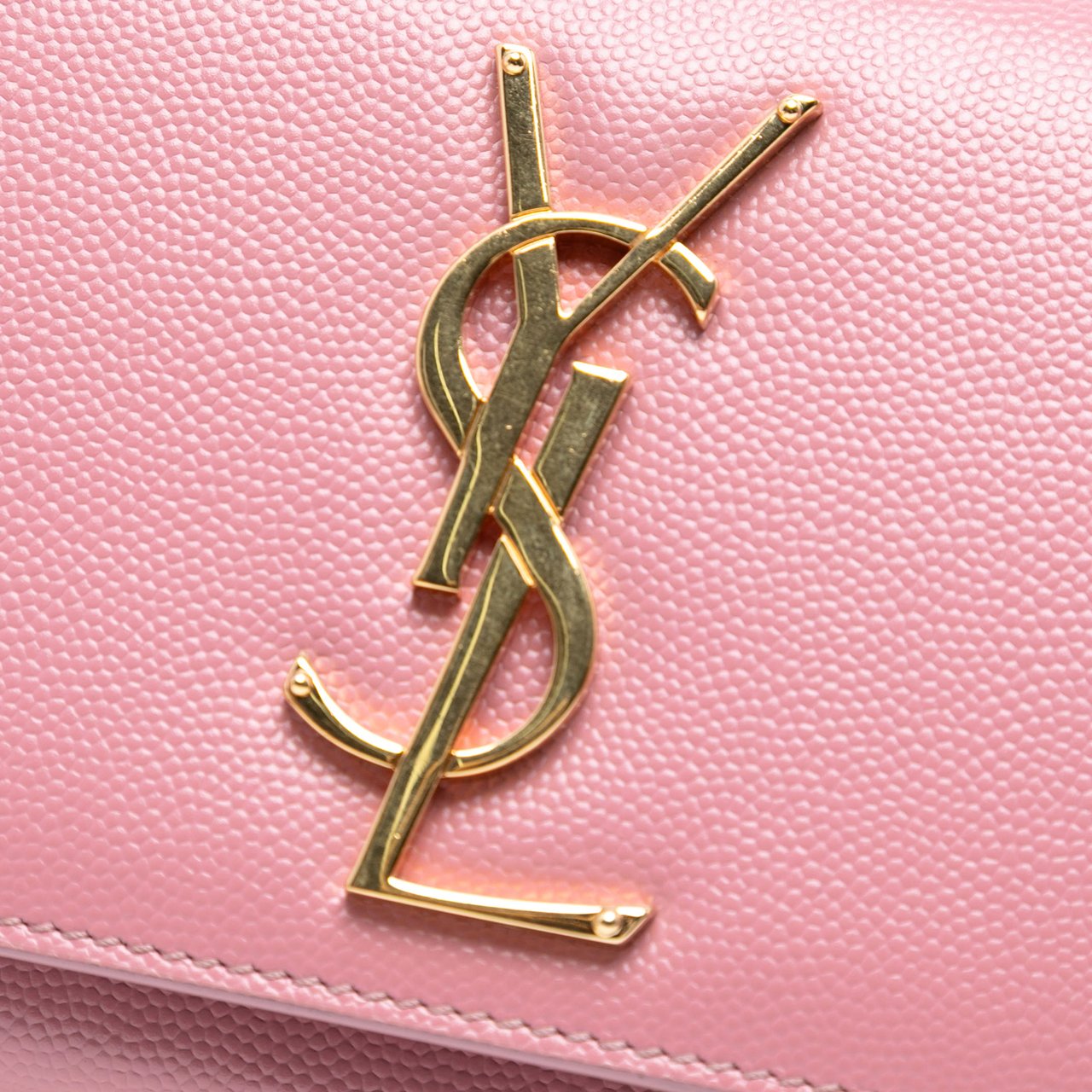 Saint Laurent Small Grain De Poudre Monogram Kate Crossbody Roze