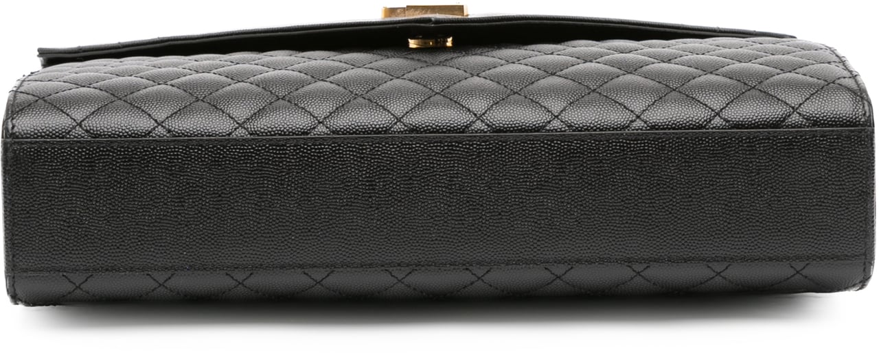 Saint Laurent Large Grain De Poudre Triquilt Monogram Envelope Bag Zwart