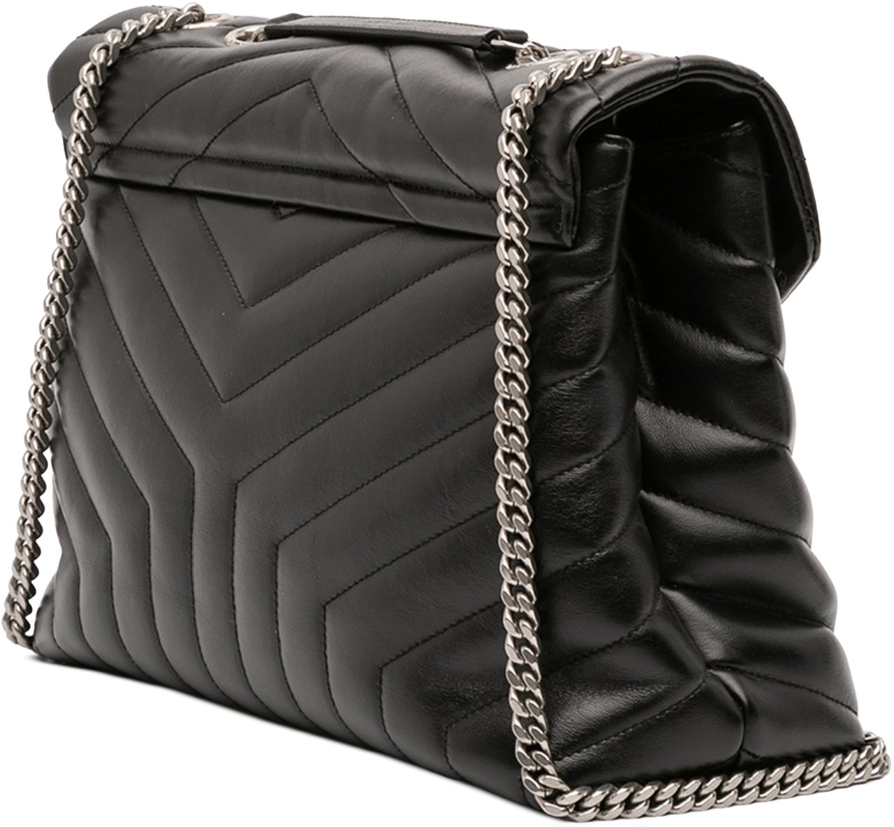 Saint Laurent Medium Matelasse Leather LouLou Shoulder Bag Zwart