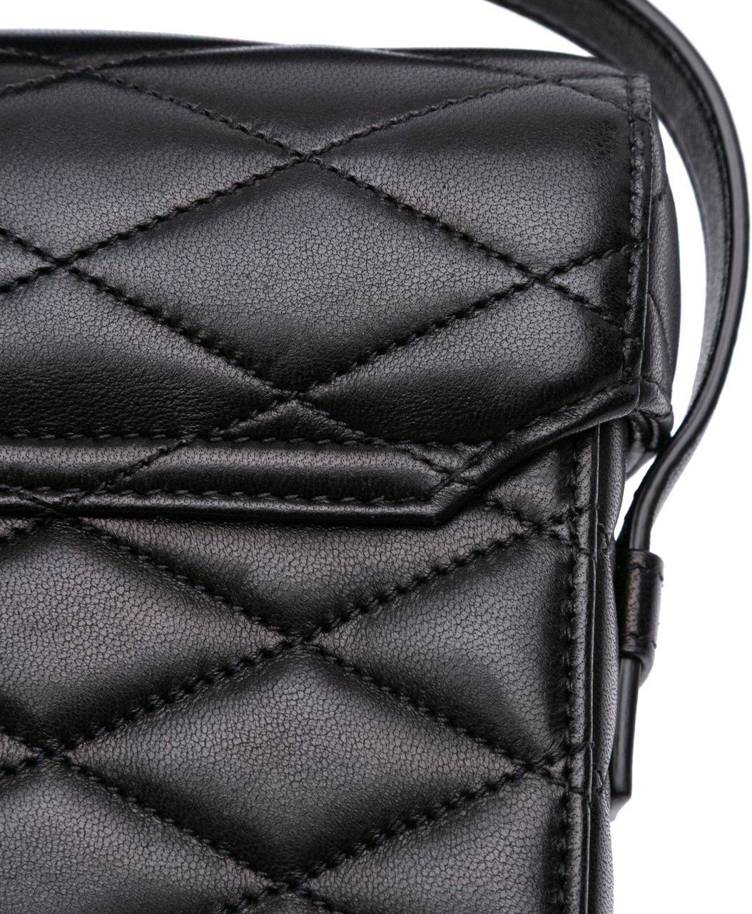 Saint Laurent Quilted Lambskin Monogram June Box Bag Zwart