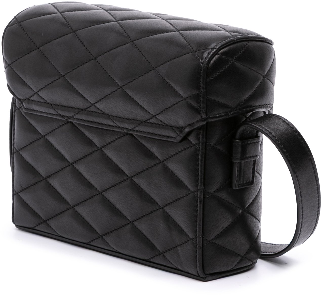 Saint Laurent Quilted Lambskin Monogram June Box Bag Zwart