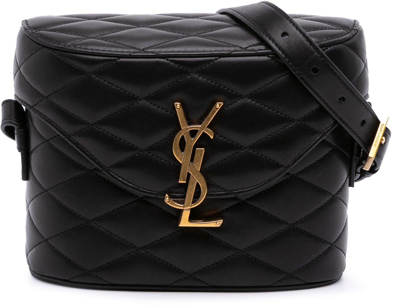 Saint Laurent Quilted Lambskin Monogram June Box Bag Zwart