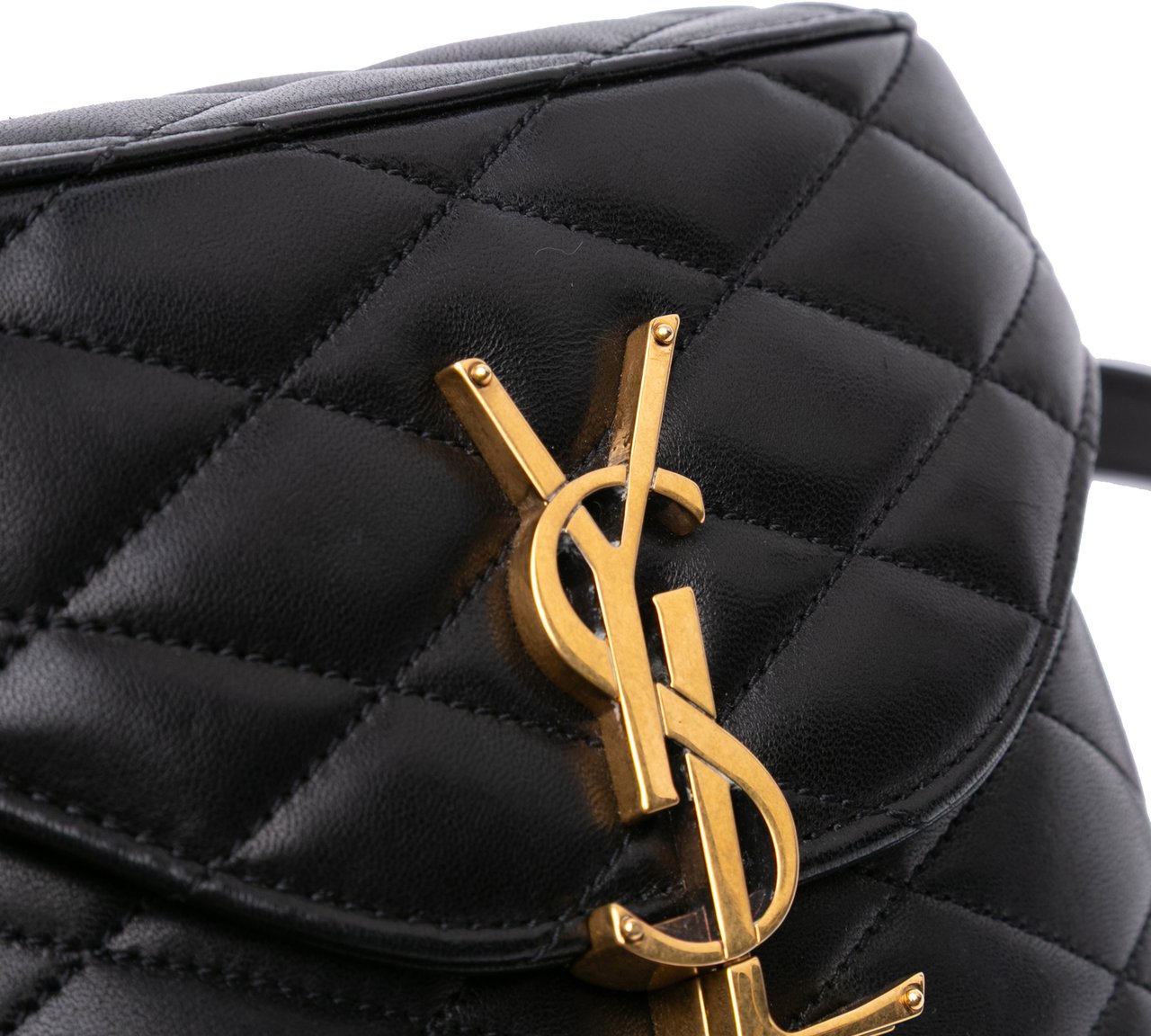 Saint Laurent Quilted Lambskin Monogram June Box Bag Zwart