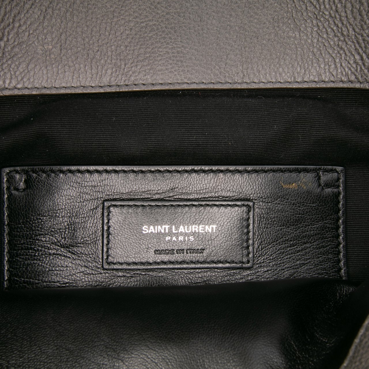 Saint Laurent Large Chevron Sheepskin Monogram College Bag Grijs