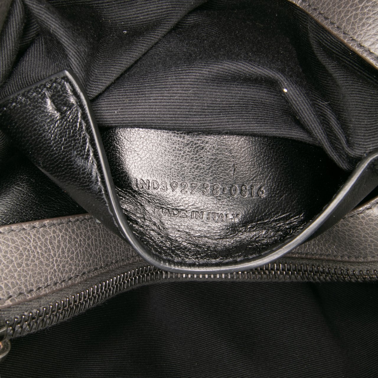 Saint Laurent Large Chevron Sheepskin Monogram College Bag Grijs