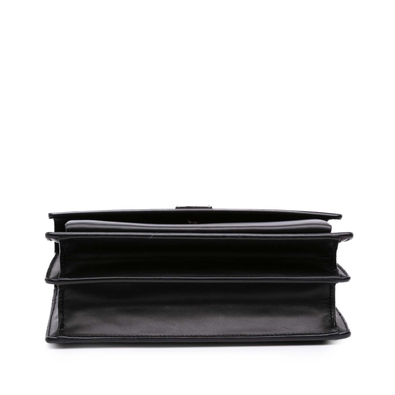 Saint Laurent Medium Leather Monogram Sunset Braided Strap Crossbody Zwart