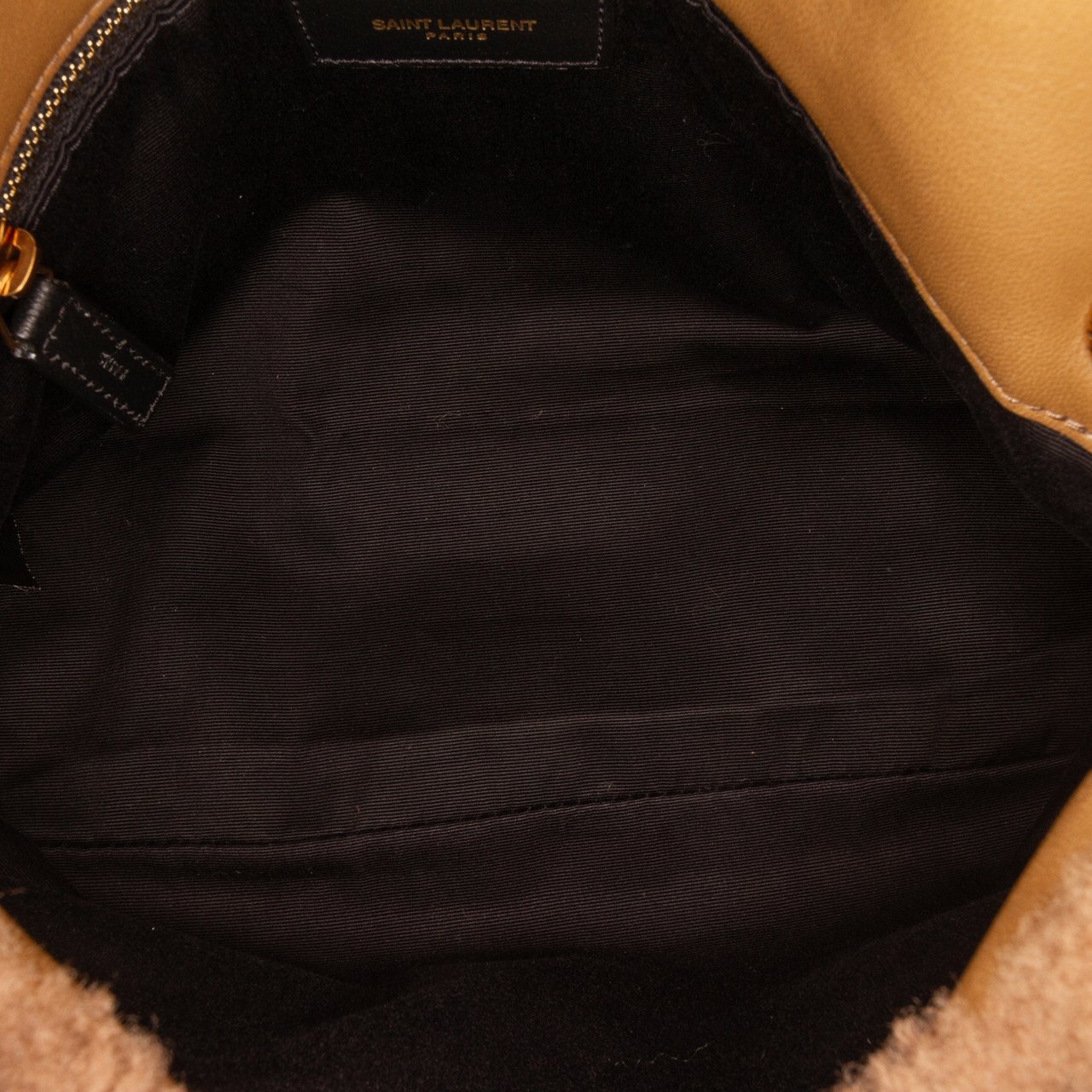 Saint Laurent Small Shearling Loulou Puffer Shoulder Bag Bruin