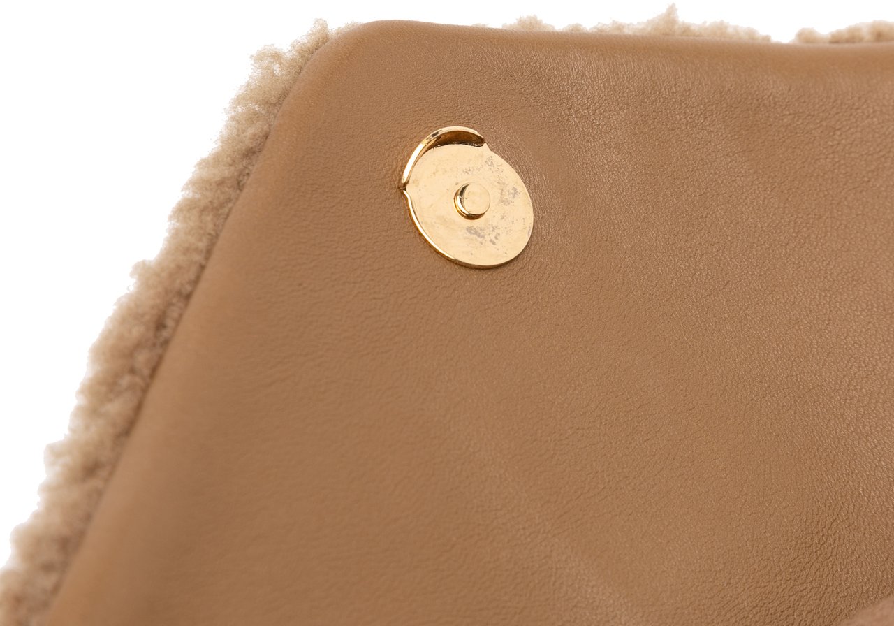 Saint Laurent Small Shearling Loulou Puffer Shoulder Bag Bruin