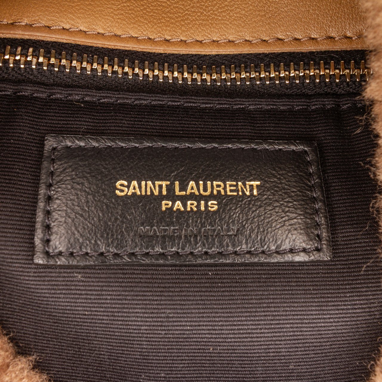 Saint Laurent Small Shearling Loulou Puffer Shoulder Bag Bruin