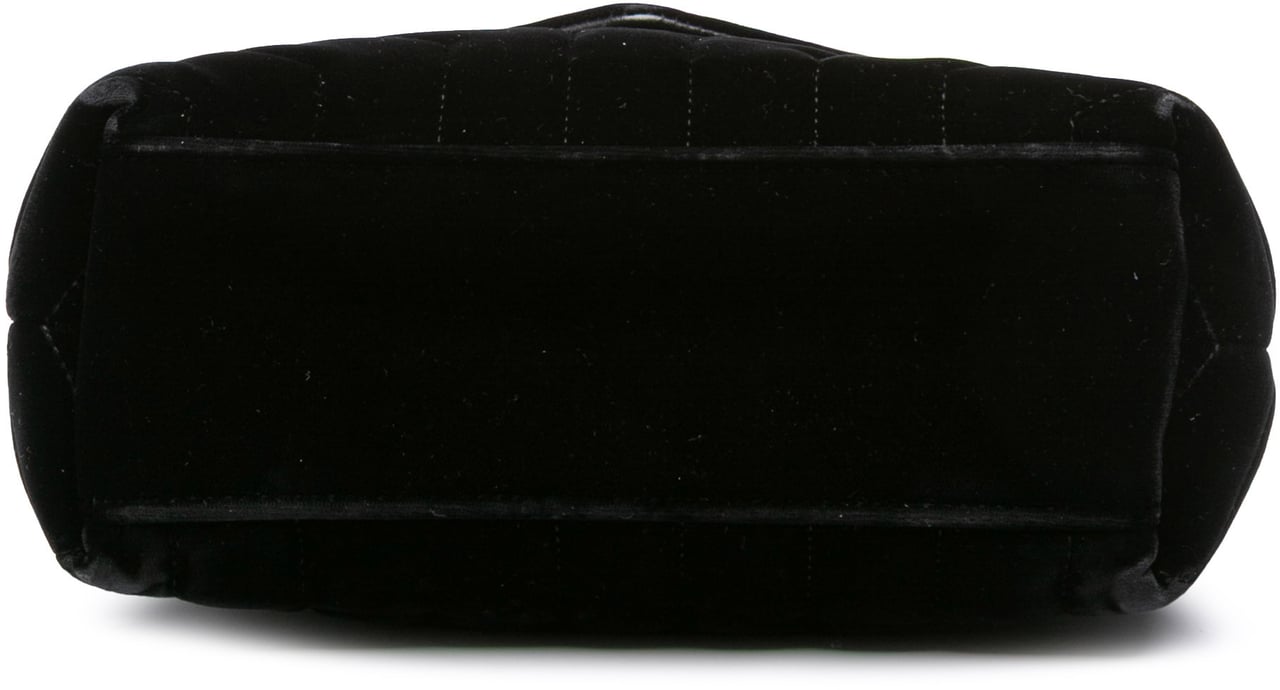 Saint Laurent Small Matelasse Velvet Monogram LouLou Crossbody Zwart