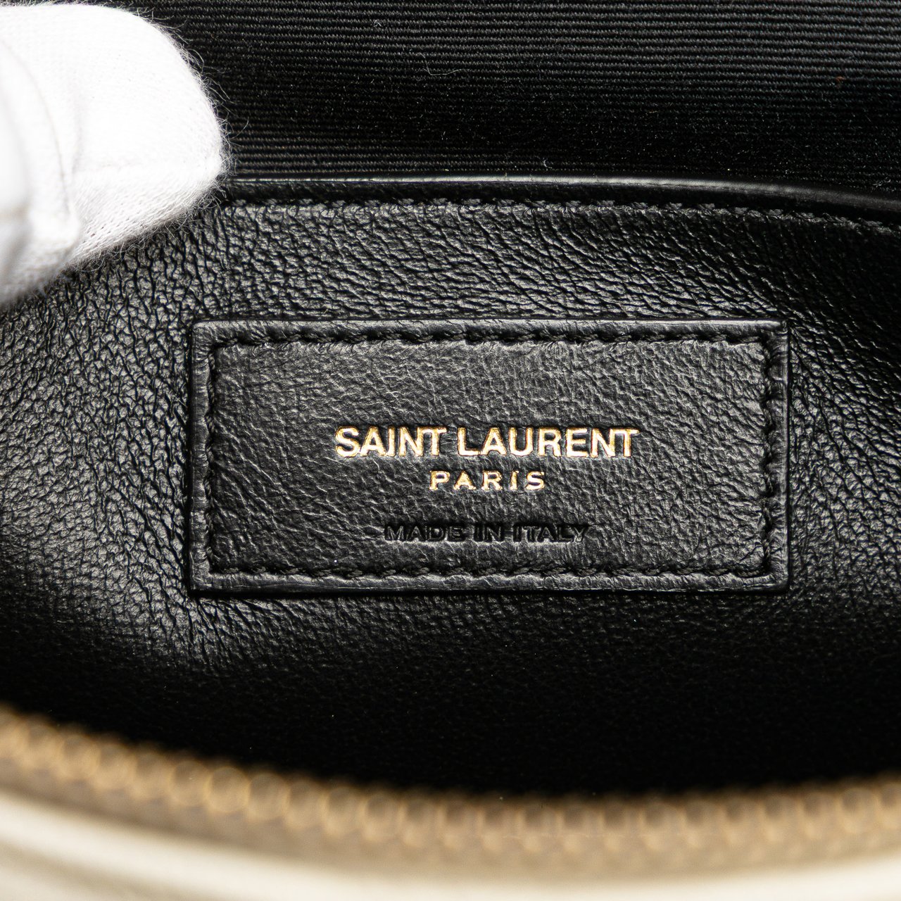 Saint Laurent Grain de Poudre Quilted 80's Vanity Bag Wit