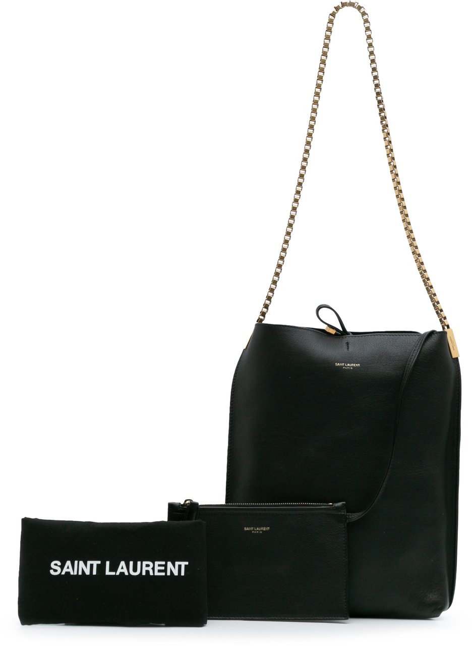 Saint Laurent Small Calfskin Suzanne Hobo Zwart