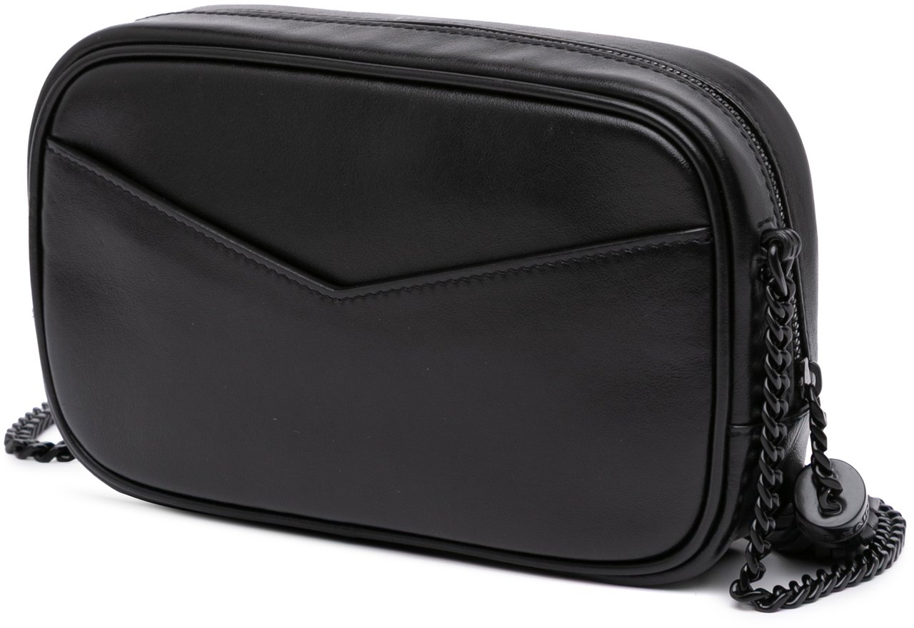 Saint Laurent Canvas Metallic Tiger Print Monogram Lou Camera Bag Zwart