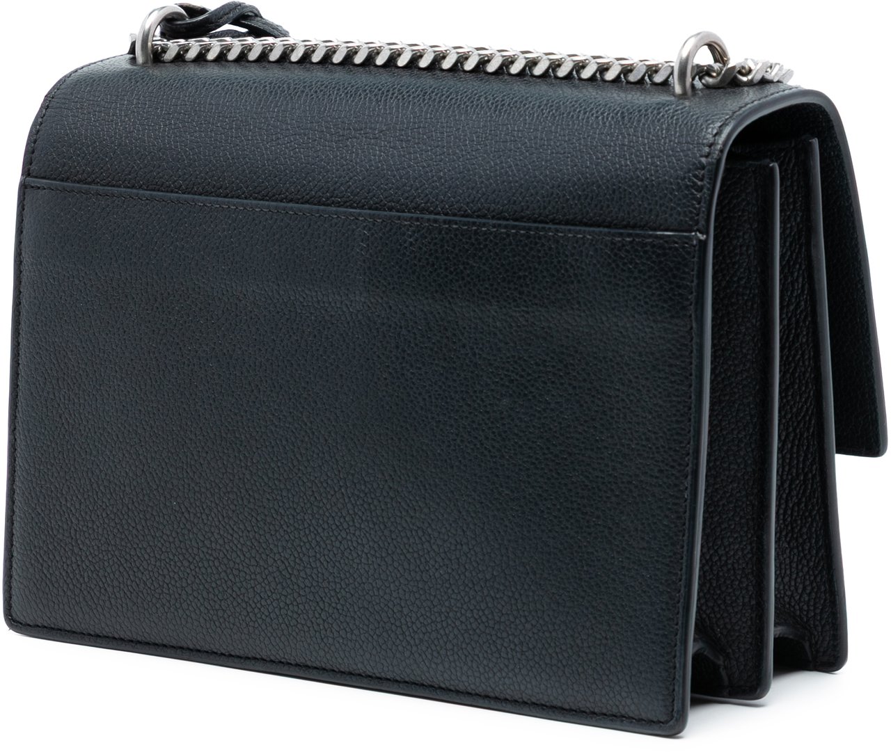 Saint Laurent Medium Grained Calfskin Monogram Sunset Crossbody Zwart