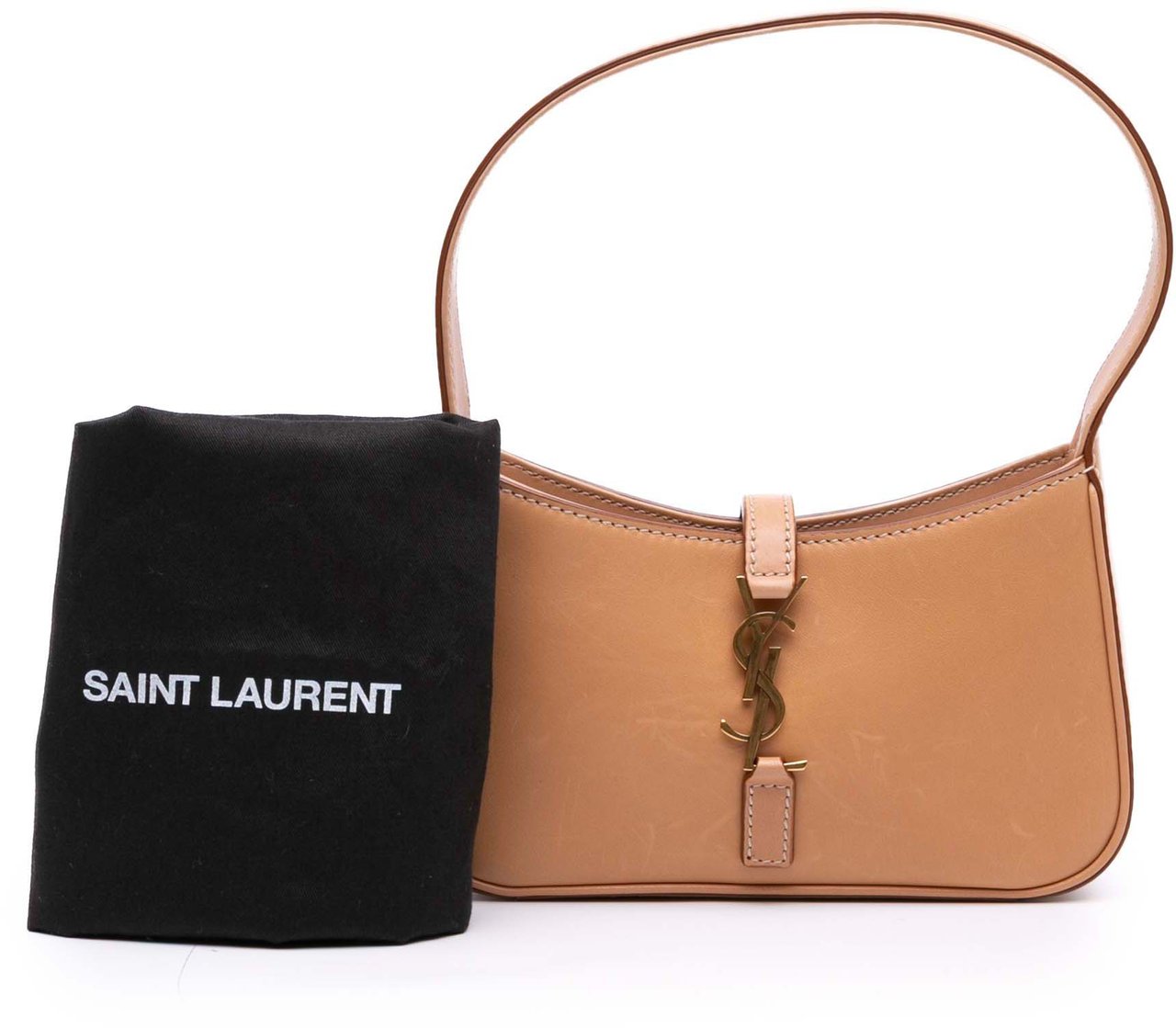 Saint Laurent Mini Smooth Calfskin Le 5 a 7 Hobo Bruin