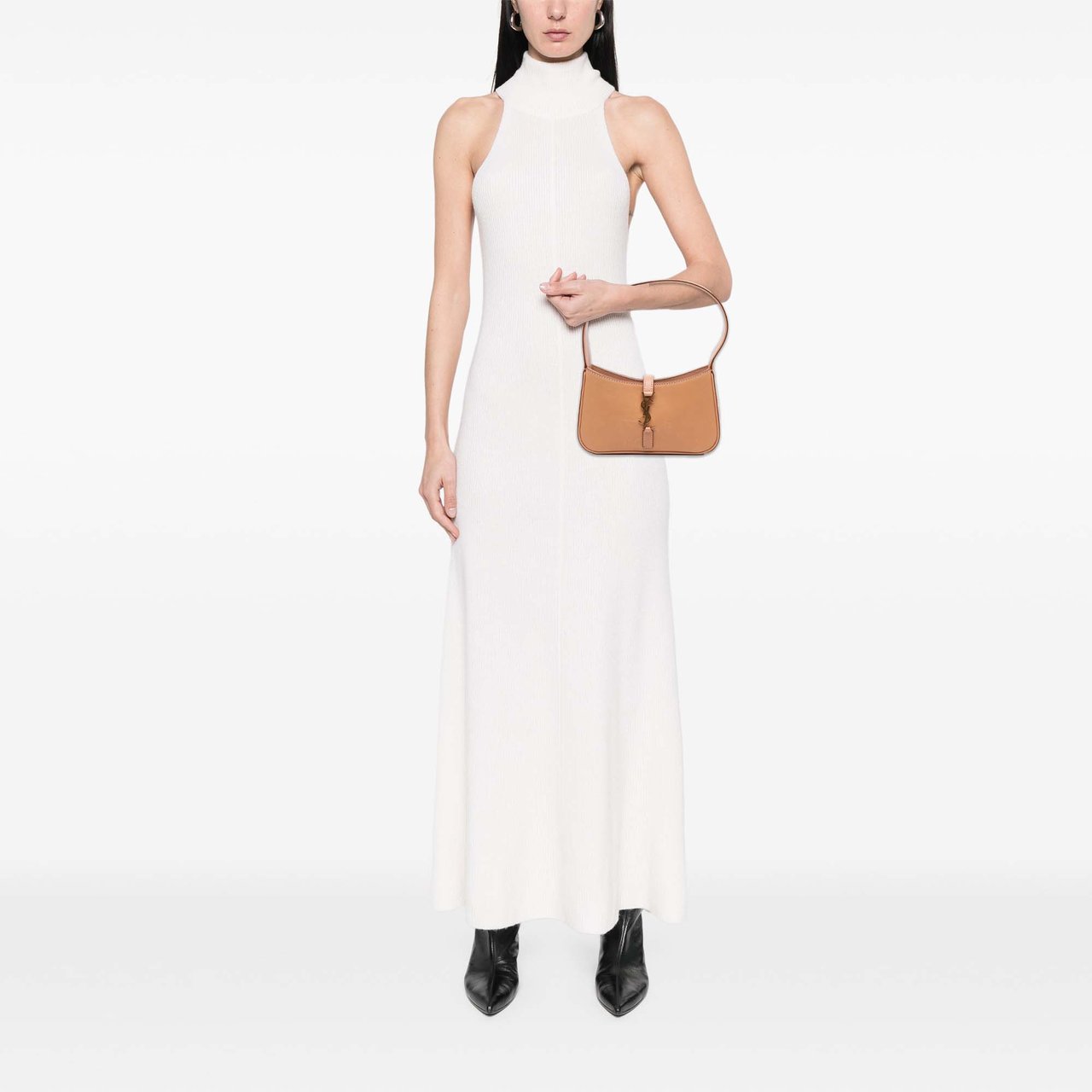 Saint Laurent Mini Smooth Calfskin Le 5 a 7 Hobo Bruin