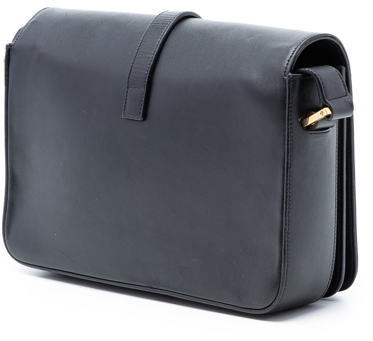 Saint Laurent Medium Leather Monogram Universite Bag Zwart