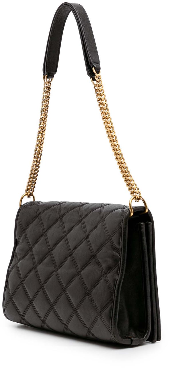 Saint Laurent Mini Quilted Lambskin Becky Chain Shoulder Bag Zwart