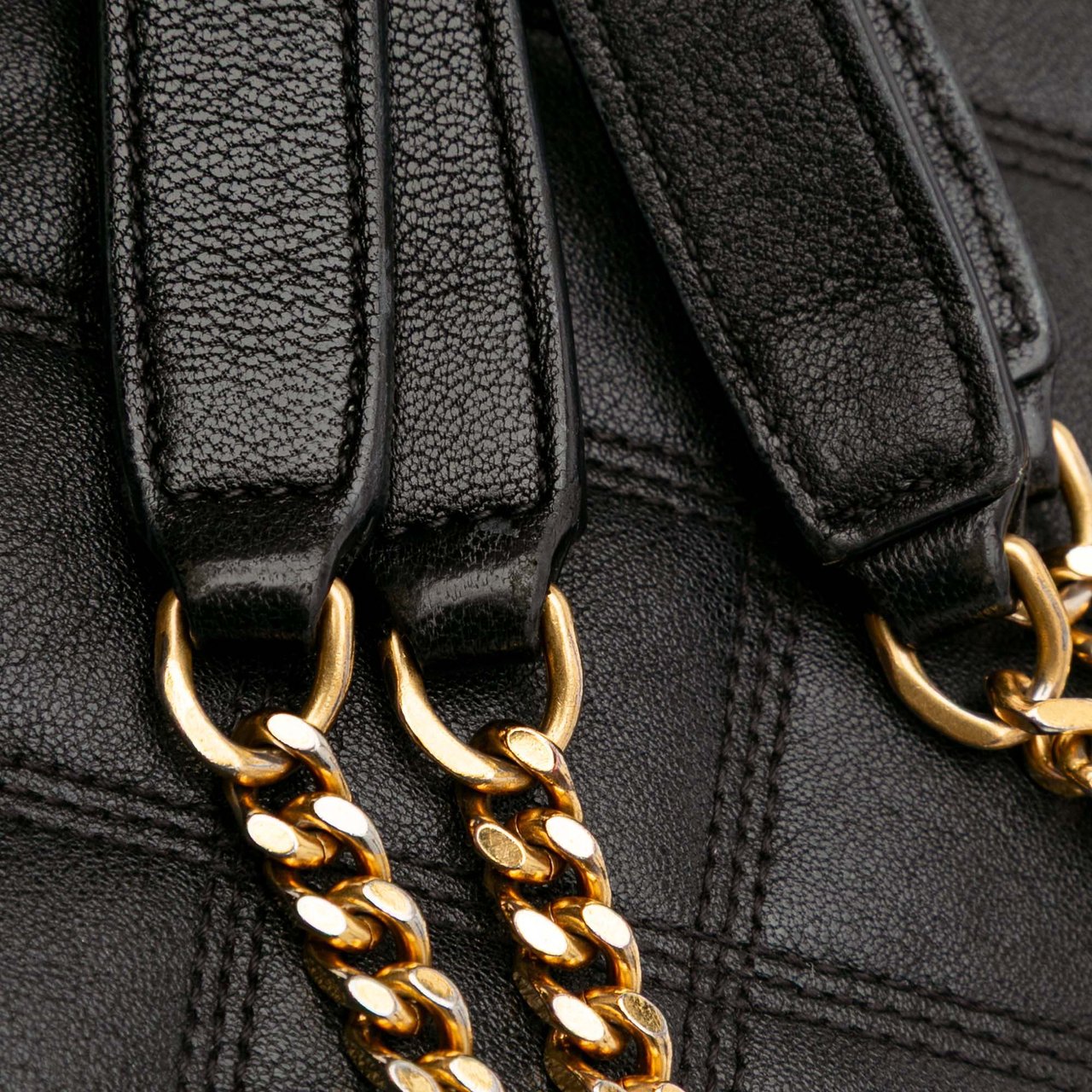 Saint Laurent Mini Quilted Lambskin Becky Chain Shoulder Bag Zwart