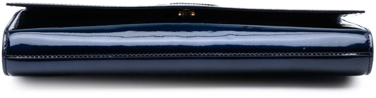Saint Laurent Large Patent Belle De Jour Clutch Blauw