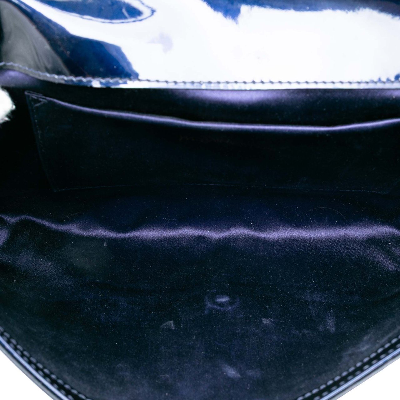 Saint Laurent Large Patent Belle De Jour Clutch Blauw