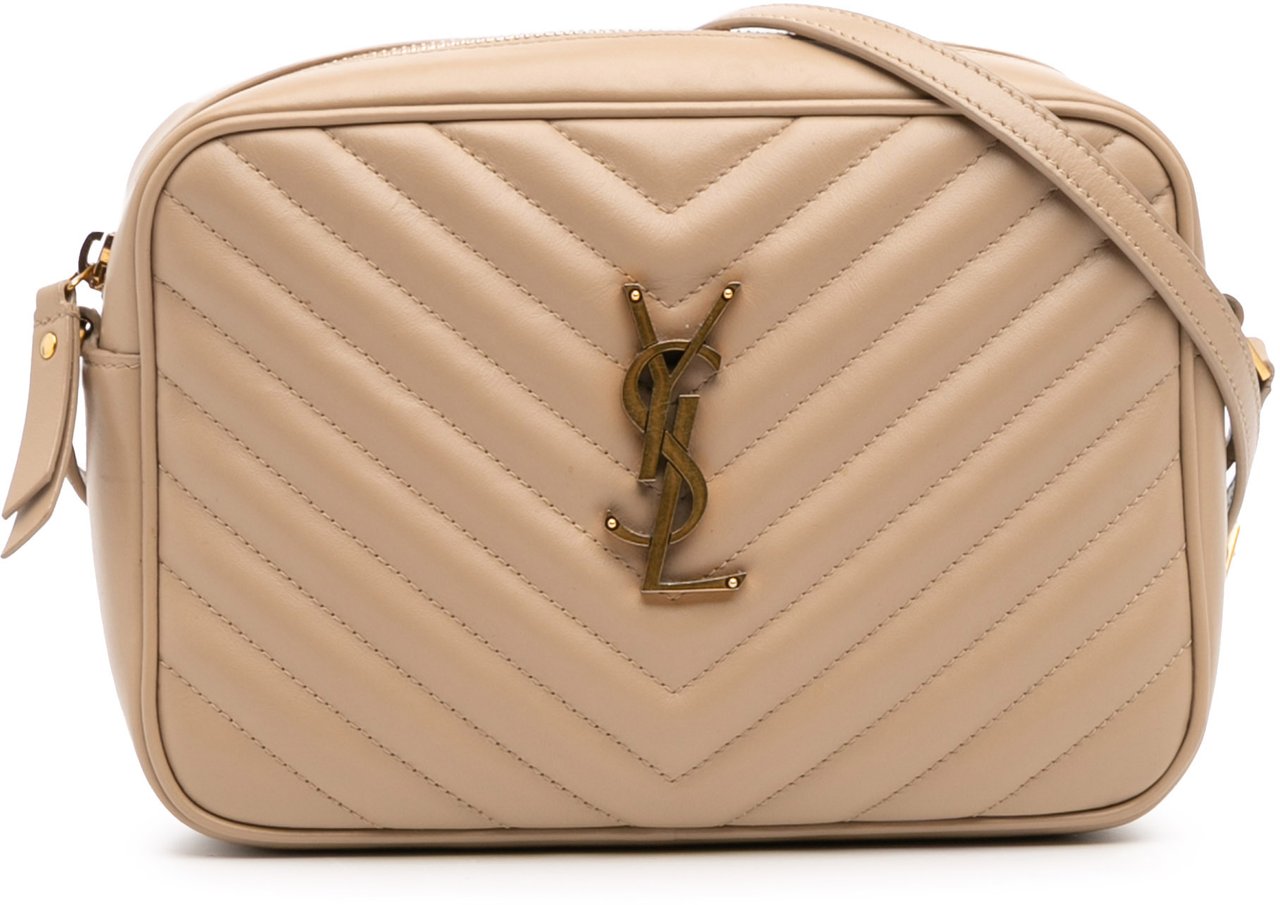 Saint Laurent Matelasse Leather Monogram Lou Camera Bag Bruin