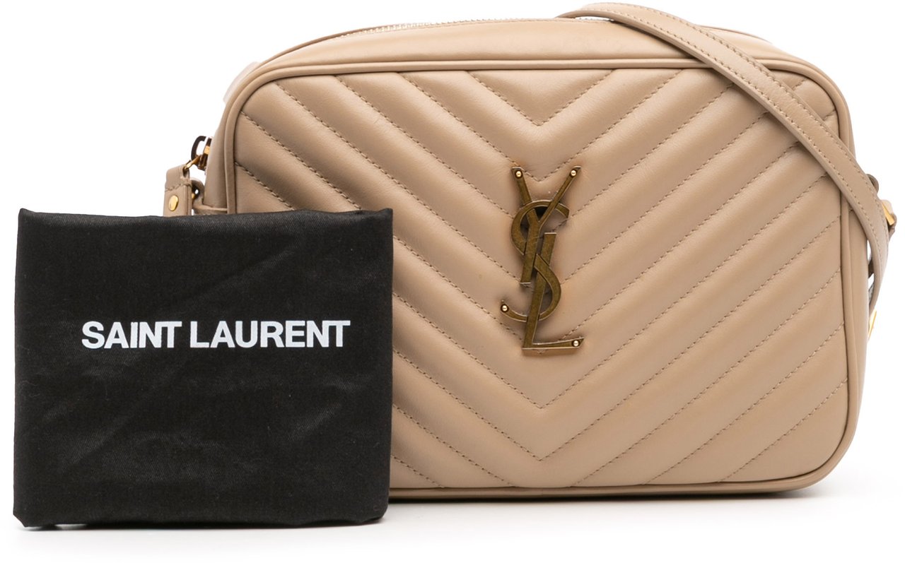 Saint Laurent Matelasse Leather Monogram Lou Camera Bag Bruin