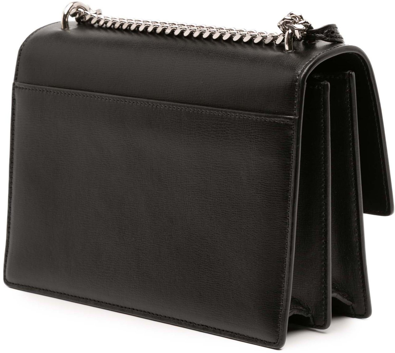 Saint Laurent Medium Leather Monogram Sunset Crossbody Zwart
