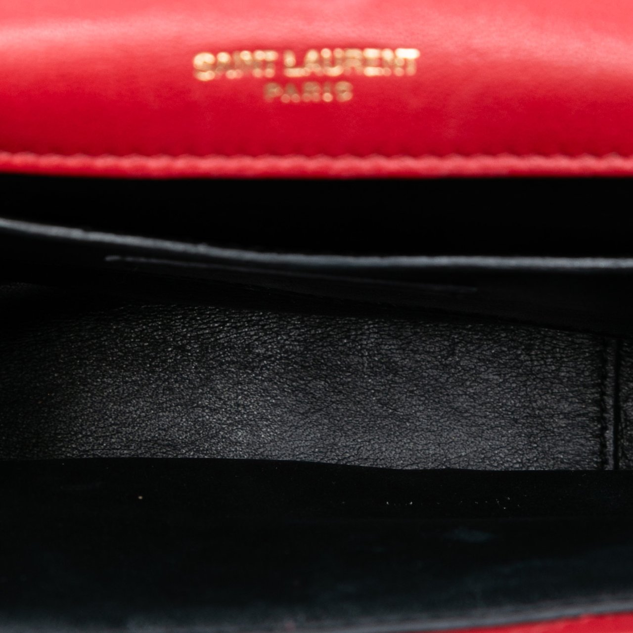 Saint Laurent Small Chevron Lambskin Monogram Sulpice Bag Rood
