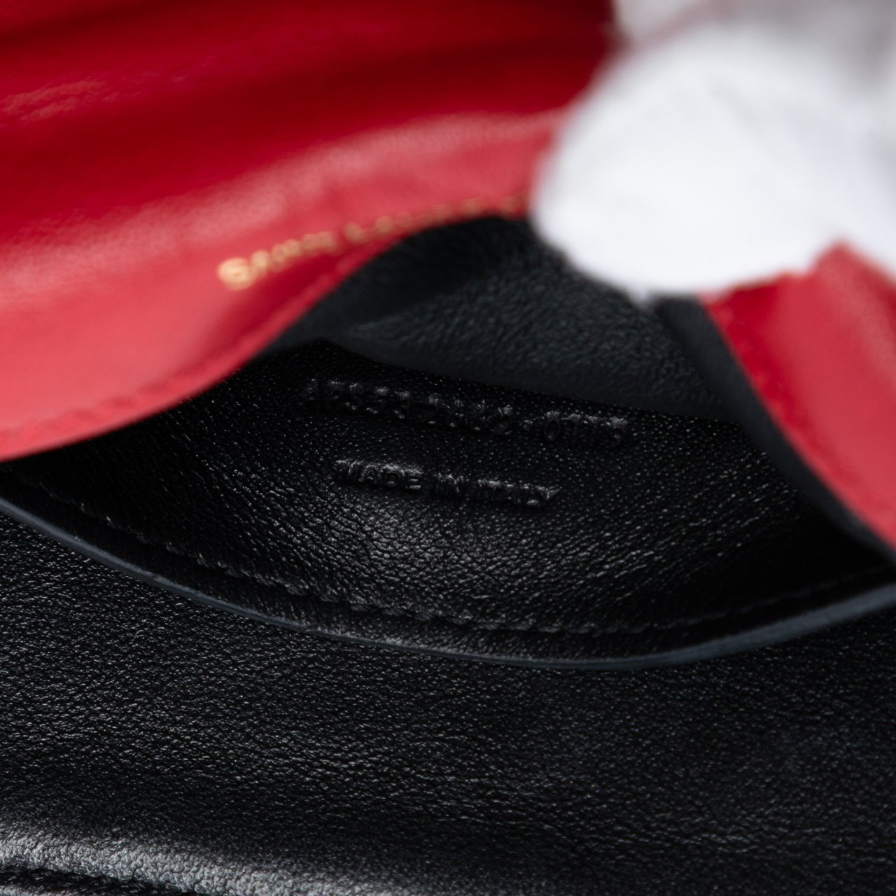 Saint Laurent Small Chevron Lambskin Monogram Sulpice Bag Rood