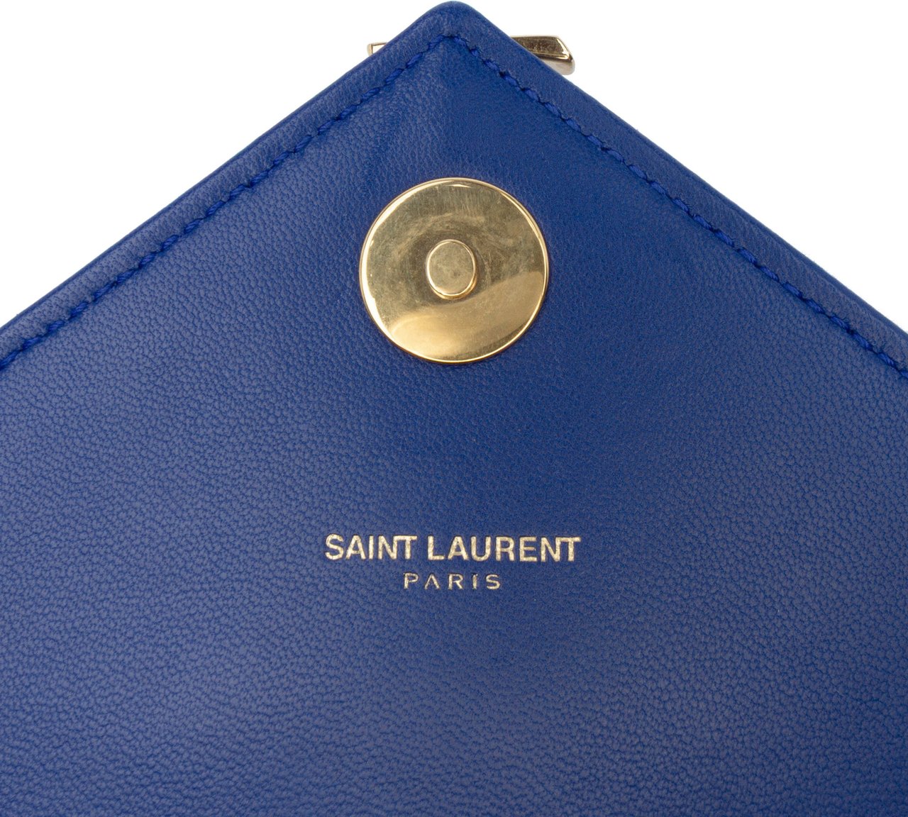 Saint Laurent Medium Matelasse Lambskin Monogram Envelope Shoulder Bag Blauw