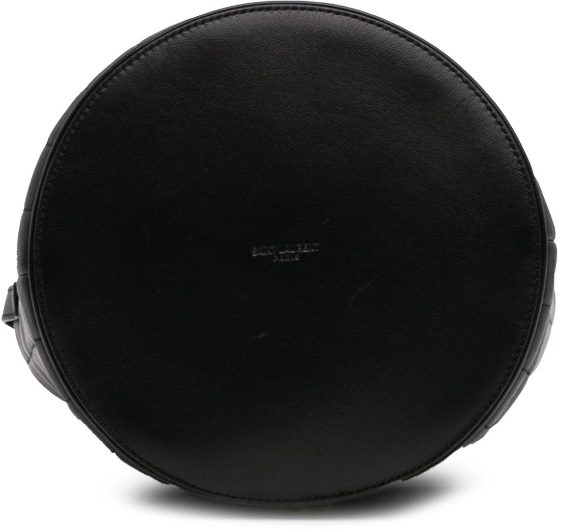 Saint Laurent Medium Lambskin Cecile Bucket Bag Zwart