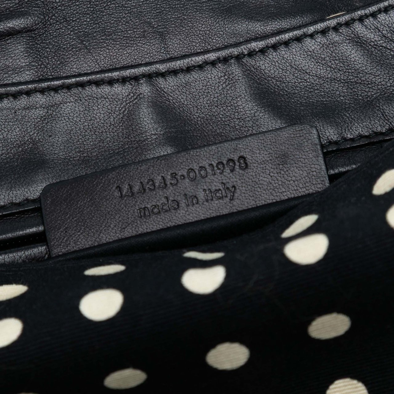 Saint Laurent Polka Dot Print Canvas Saharienne Shoulder Bag Zwart